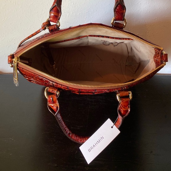 NEW! Brahmin Pecan Duxbury Satchel With Strap! - Picture 7 of 8